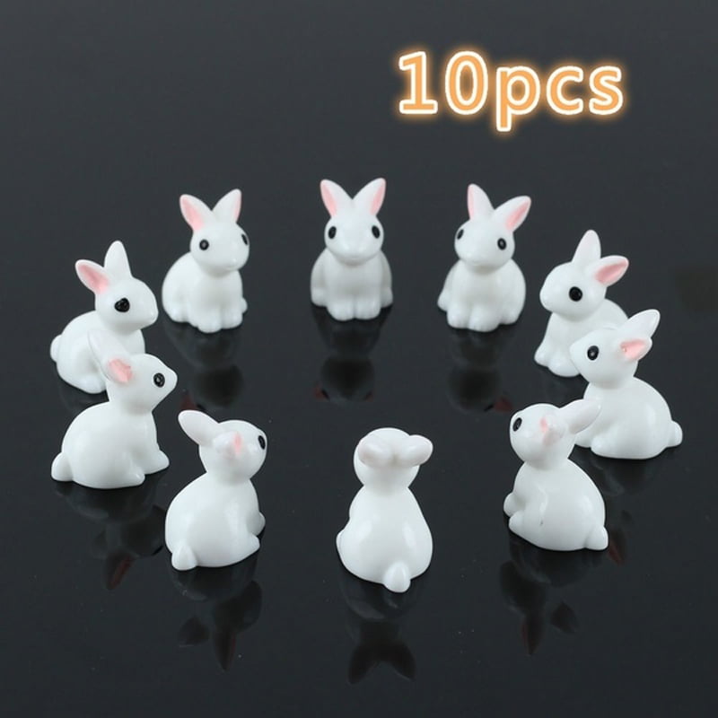2pcs Miniature Rabbit Ornament Figurine Bonsai Flowerpot Fairy Garden Decor Hot 