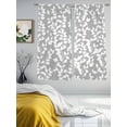 thumbnail image 4 of Grey White Botanical Semi Sheer Curtains 63 Inch Length 2 Panels Set, Pastoral Spring Floral Summer Art Sheer Kitchen Curtain Privacy Voile Window Curtain for Living Room Bedroom Rod Pocket Drapes, 4 of 7