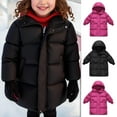 thumbnail image 5 of SERTG Childrens Solid Color Hooded Fleece Lined Long Sleeve with Pockets Mid Length Fall Winter Warm Coat for Everyday Outerwear Boys and Girls 3-11 Years(Hot Pink,7-8 Years), 5 of 5