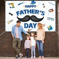 thumbnail image 6 of Happy Father Day Backdrop Party Decorations Blue Father’s Days Background Sign Fathers Welcome Hanging Photo Banner for Photography Indoor Outdoor I Love Dad Decor Favor Supplies 6 x 3.6ft, 6 of 7
