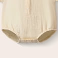thumbnail image 6 of KPOPLK Baby Boy Clothes Infant Summer Casual Cartoon Print Romper Toddler Baby Plain Short Sleeve Bodysuit Jumpsuit Size 3-6 Months,Beige, 6 of 6