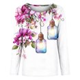 thumbnail image 4 of Njagoc3 Long Sleeve Tees for Women Vintage Printed Loose Pullover Tops Casual Crew Neck T Shirts Fall Fashion Outfits, 4 of 6