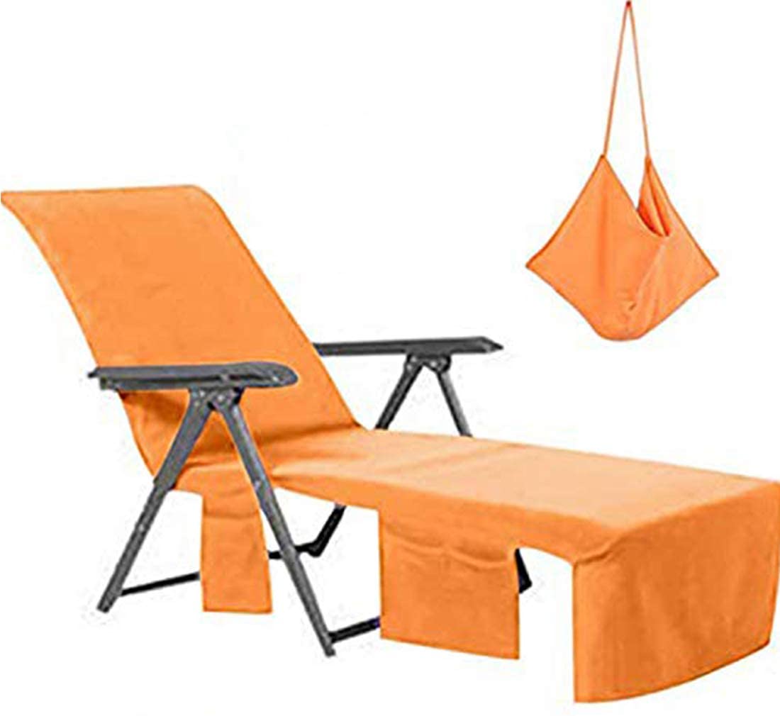 Beach Chair Towel Beach Chair Towel Chaise Lounge Cover with Pockets, Lounge Chair Cover Microfiber Beach Towel Swimming Pool Lounge Chair Cover Holidays Sunbathing Quick Drying Terry Towels - image 1 of 6
