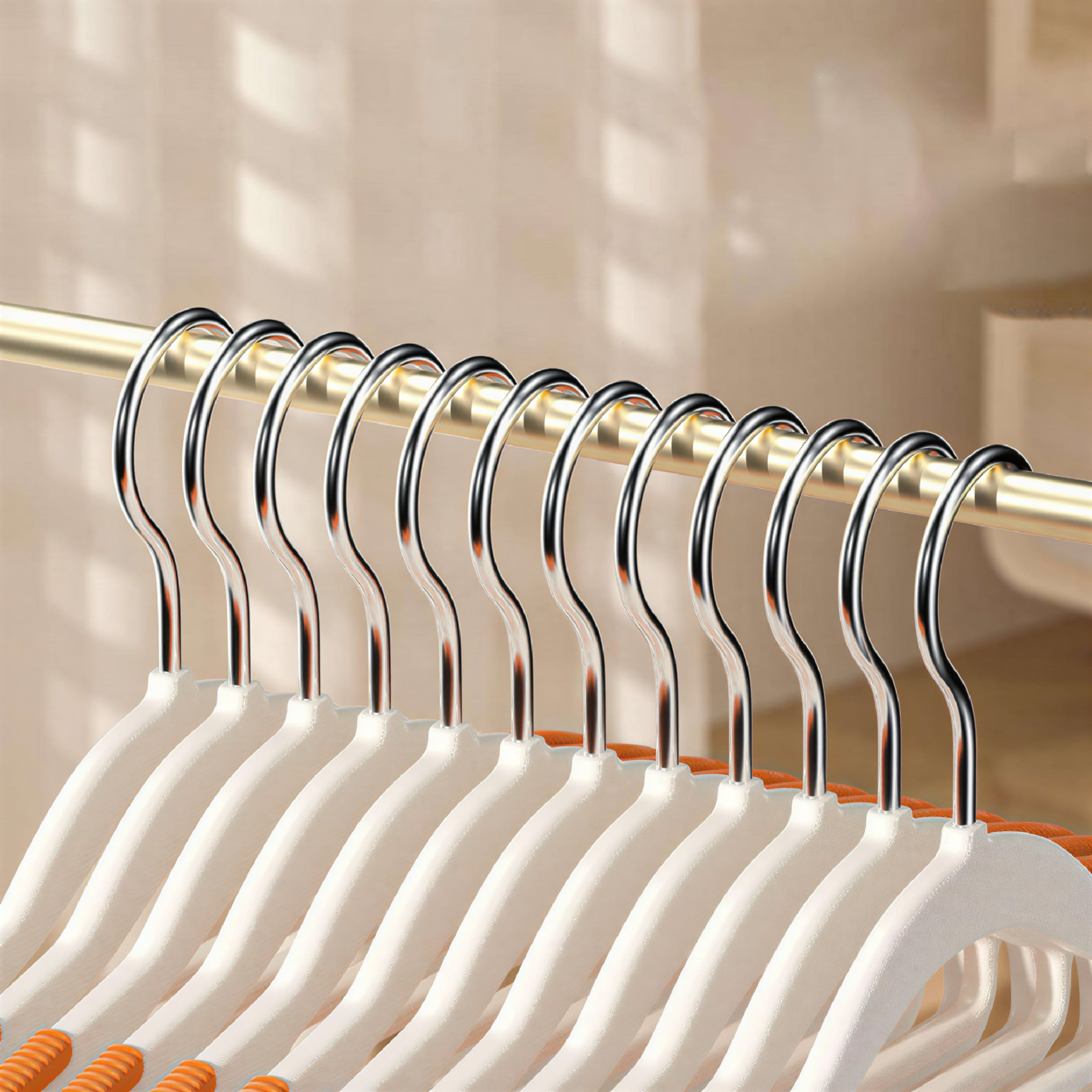 LAMIRO 12 Pack Slim Plastic Clothes Hangers with Rubberized Non-Slip Grip for Wardrobe,Coat Hangers for Hanging Women/Men Clothes