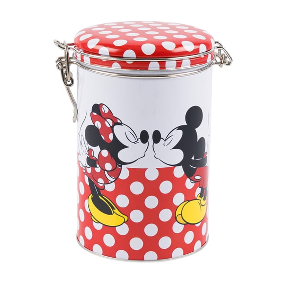 Disney Mickey and Minnie Polka Dots Round Lock Top Canister, 95679