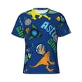 thumbnail image 4 of Vsdgher Dinosaur In Space Print Men's Dry Fit Mesh Athletic Shirts Moisture Wicking Tennis T-Shirt Tops, 4 of 9