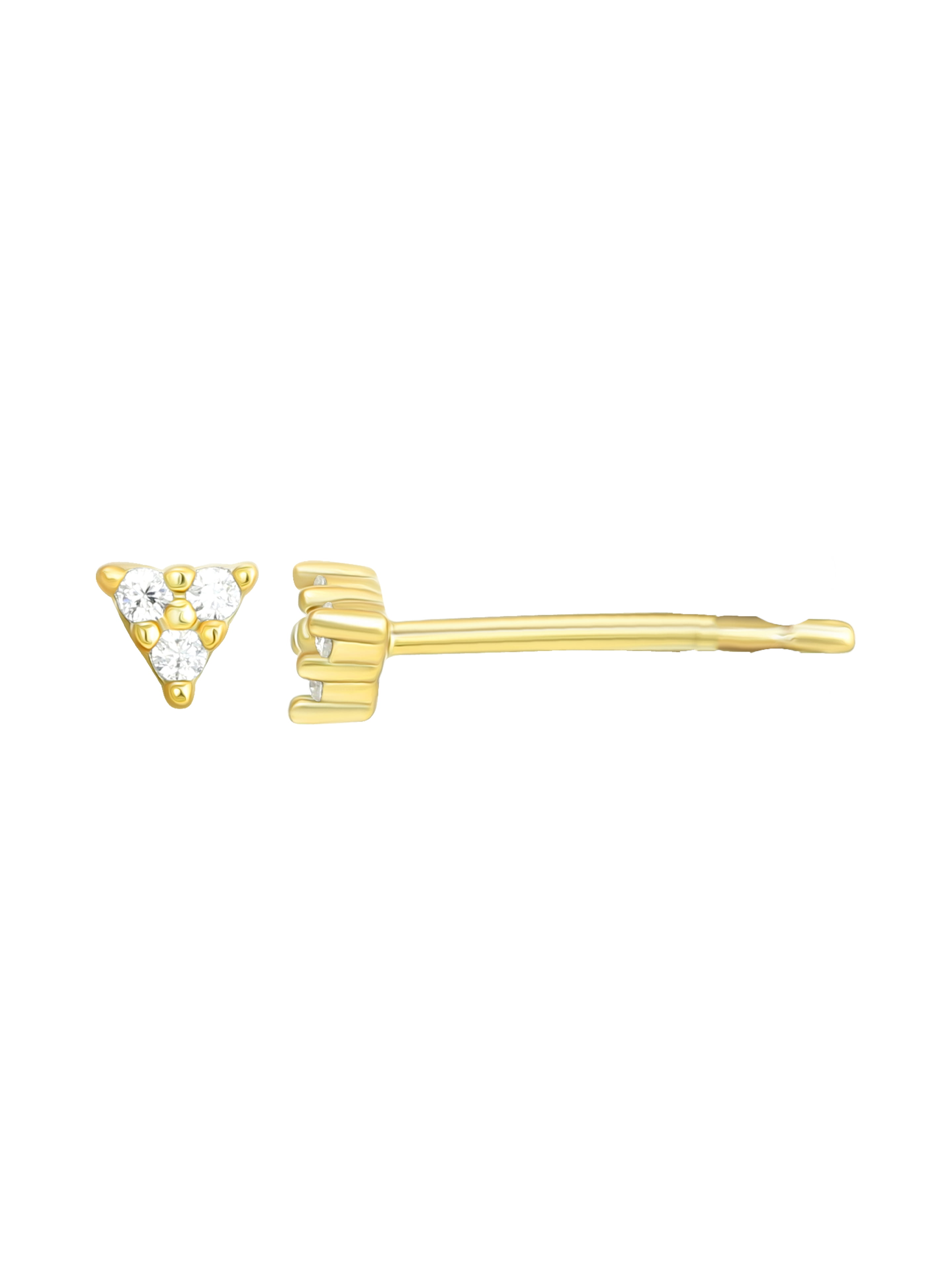 Believe by Brilliance Women's Four Pair Earring Set with Cuff in 14KT Gold Flash Plated Brass