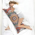 thumbnail image 4 of Mandala Long Body Pillow Cover – Soft & Breathable Meditation Fabric, Hidden Zipper, 20"x54", Psychedelic Trippy Print – Gift for Side Sleepers, Pregnancy, Zen Home Decor, 4 of 7
