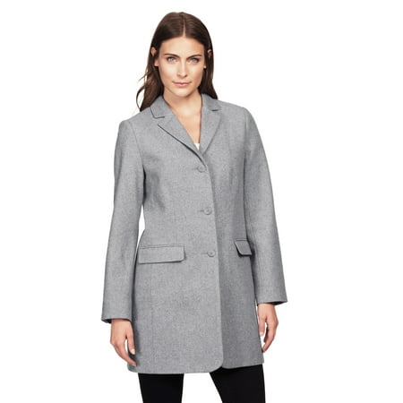 Women Wool Blazer - Ellos Plus Size Long Wool Blend Blazer