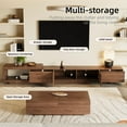 thumbnail image 5 of gaoyangjiaju Modern Walnut TV Console for 75+ Inch Screen – Extendable Wood Media Unit (78"-103") with Grille Doors and Drawers, Great for Living Rooms & Bedrooms, 5 of 8