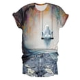 thumbnail image 3 of Graphic Tennis Tees for Women T-Shirts for Women Halloween-Themed Print Short Sleeve Crew Neck Top as Seasonal Everyday Wear White L, 3 of 3