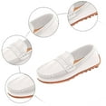 thumbnail image 4 of mgoYE Girls' Oxfords Baby Girls Boys Classic Loafers Oxford Dress Shoes Soft Slip On Crib Flats Shoes|White 10, 4 of 5