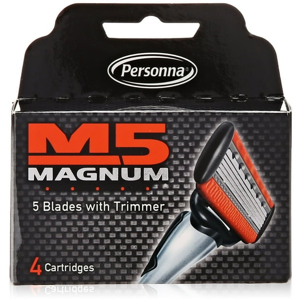 Cuchillas de afeitar Magnum M5 con recambio Trimmer 4, paquete de 2