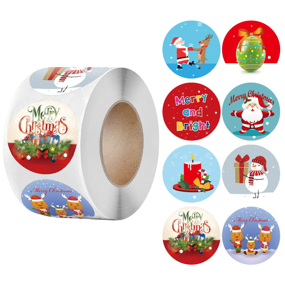 500pcs/roll Label Stickers Paper Merry Christmas Seal Labels Gifts Stationery 