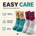 thumbnail image 2 of Girls Micro Cozy Socks, 2 Pack with Playful Ears and Soft Plush Fabric, GREY, M/L, 2 of 8