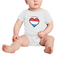 thumbnail image 2 of Luxembourg Flag Heart Love Funny Baby Bodysuit Boy Girl Clothes, 2 of 5