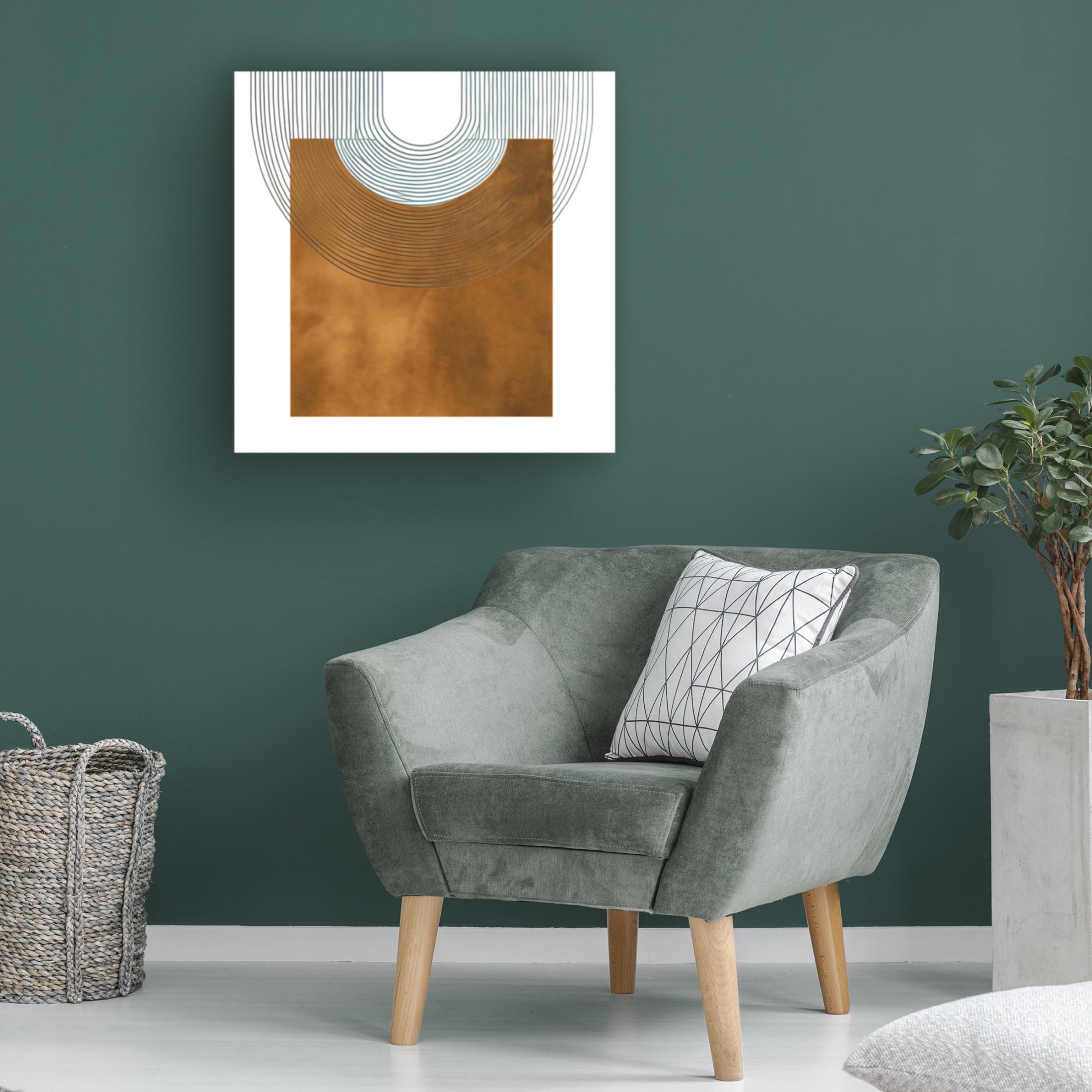 Canvas Wall Art - Ray Heere 'Mid Century Abstract Painting 7' Wall Art for Living Room, Bedroom, or Office Décor by Trademark Fine Art - 14 x 14 Inches