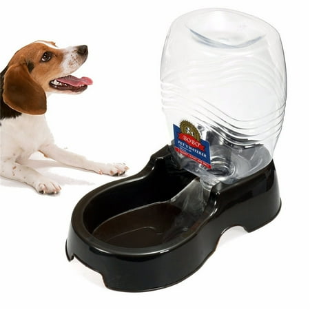 Pet Water Dispenser Station, Auto Replenish Gravity Waterer Drinking Bottle Bowl Dish Portable Stand for Dog Cat