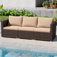 thumbnail image 2 of Gymax 3PCS Patio Sectional Sofa Set w/Right Arm Sofa & Left Arm Sofa Soft Cushions Beige, 2 of 10