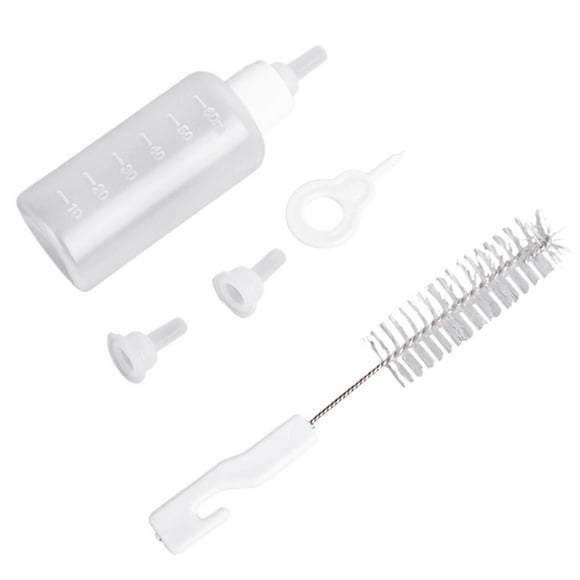 5 Sets of 50ML Plastic Pet Feeding Bottles with Different Nipples for Kittens Puppies etc