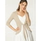 thumbnail image 3 of Cardigan Dobladillo Rizado RebeDe Punto Frente De CorbaPaMujeres Camello L, 3 of 6