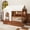 Walnut, variant on Full Size House Bed with 2 Large Drawers, Side Bookshelf with LED Strip, Walnut