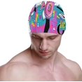 thumbnail image 2 of FYBTO Swimming Cap Funny Giraffe Donut Doodle Adult FYBTO Polyester, 2 of 4