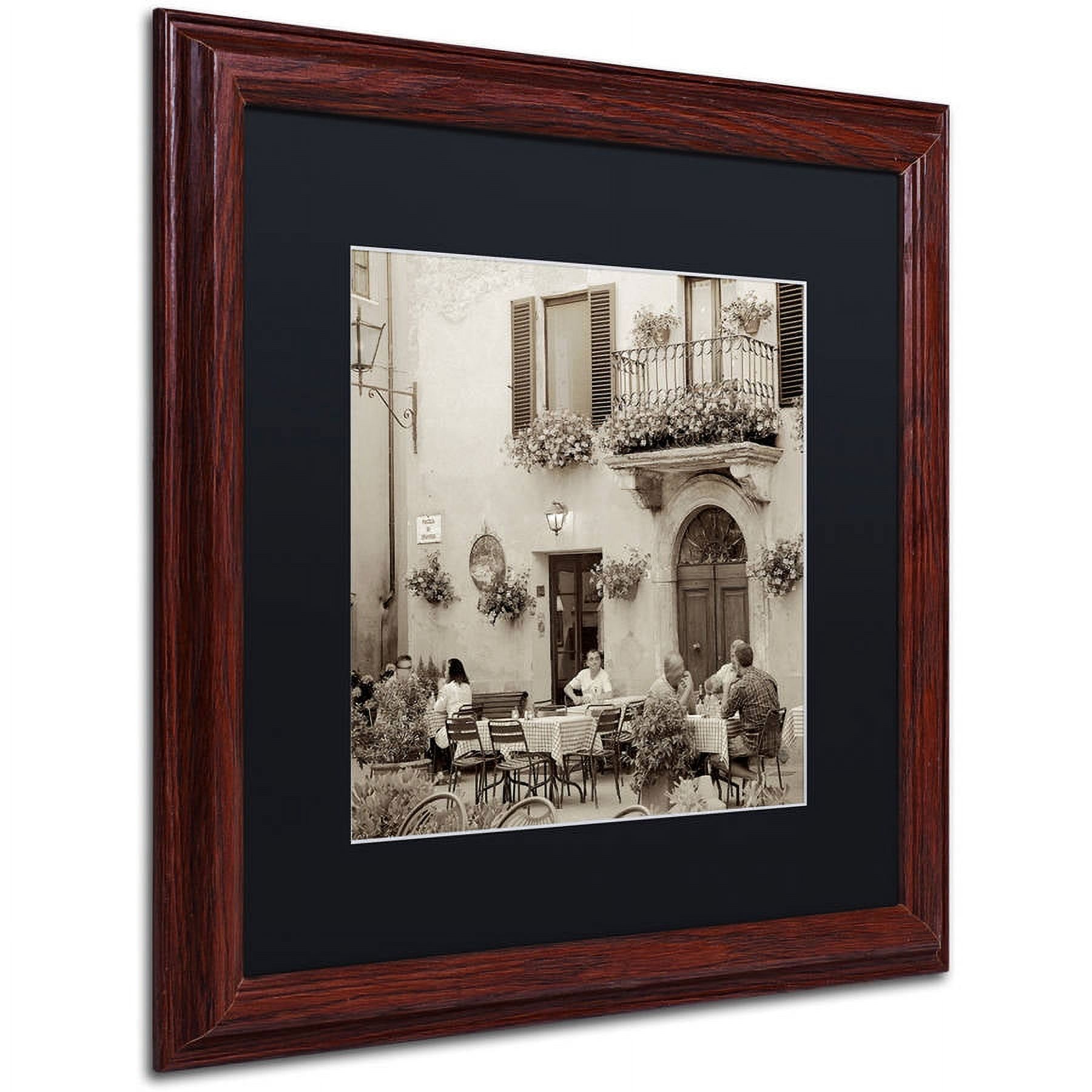 Trademark Fine Art "Tuscany Caffe VI" Canvas Art by Alan Blaustein, Black Matte, Wood Frame