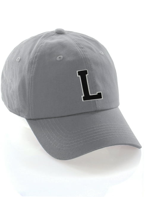 Custom Initial Baseball Hat - Navy Cap With White 3D Letter, Adjustable Tapeback Design