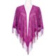 thumbnail image 2 of Chales y envolturas INSPIRE CHIC para vestidos de noche, bufandas triangulares de encaje con flecos para bodas y fiestas formales 70.9"x27.6" púrpura, 2 of 5
