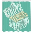 thumbnail image 3 of Saying Shower Curtain, Typography in a Shape of a Treasure Box in Pastel Colors, Fabric Bathroom Set with Hooks, 69W X 84L Inches Extra Long, Pale Teal Pale Peach, by Ambesonne, 3 of 3