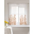 thumbnail image 3 of Wildflower Leaf Curtains 45 Inch Length,Sheer Curtains for Bedroom Living Room Window Brown Floral Botanical White Watercolor Rod Pocket Drapes Kitchen Curtains Small Half Window 52"x45" 2 Panels, 3 of 6