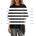 thumbnail image 5 of GZWYHT Women's Casual Crew Neck Half Sleeve T-Shirt Asymmetrical Hem Lace Patchwork Loose Fit Tops lace trim shirt Black M, 5 of 5