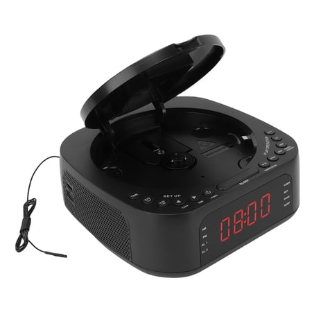 Suodoka CD Player Alarm Clock with Bluetooth Radio USB Charging Dimmable Display Desktop Portable Speaker Remote Control Dual Alarm AU Plug
