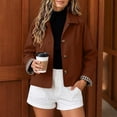 thumbnail image 6 of Umfun Cropped Jackets for Women Collared Button Down Casual Fall Winter Lightweight Coats for Women with Contrast Cuff Detail for Work Office and Daily Wear Activities, 6 of 9