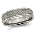thumbnail image 1 of Mens Titanium Ridged Edge Weave 6mm Wedding Band Ring, 1 of 6