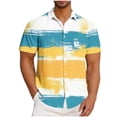 thumbnail image 1 of Styesk T Shirts for Man Casual Fashion Printed Pocket Button Short Sleeve Turndown Collar Top Blouse Shirt, 1 of 5