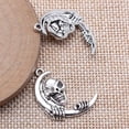thumbnail image 2 of K-KED 110 Pcs Tibet Silver Skull Moon Charms Pendants 29X19MM Diy Crafts B17262, 2 of 4