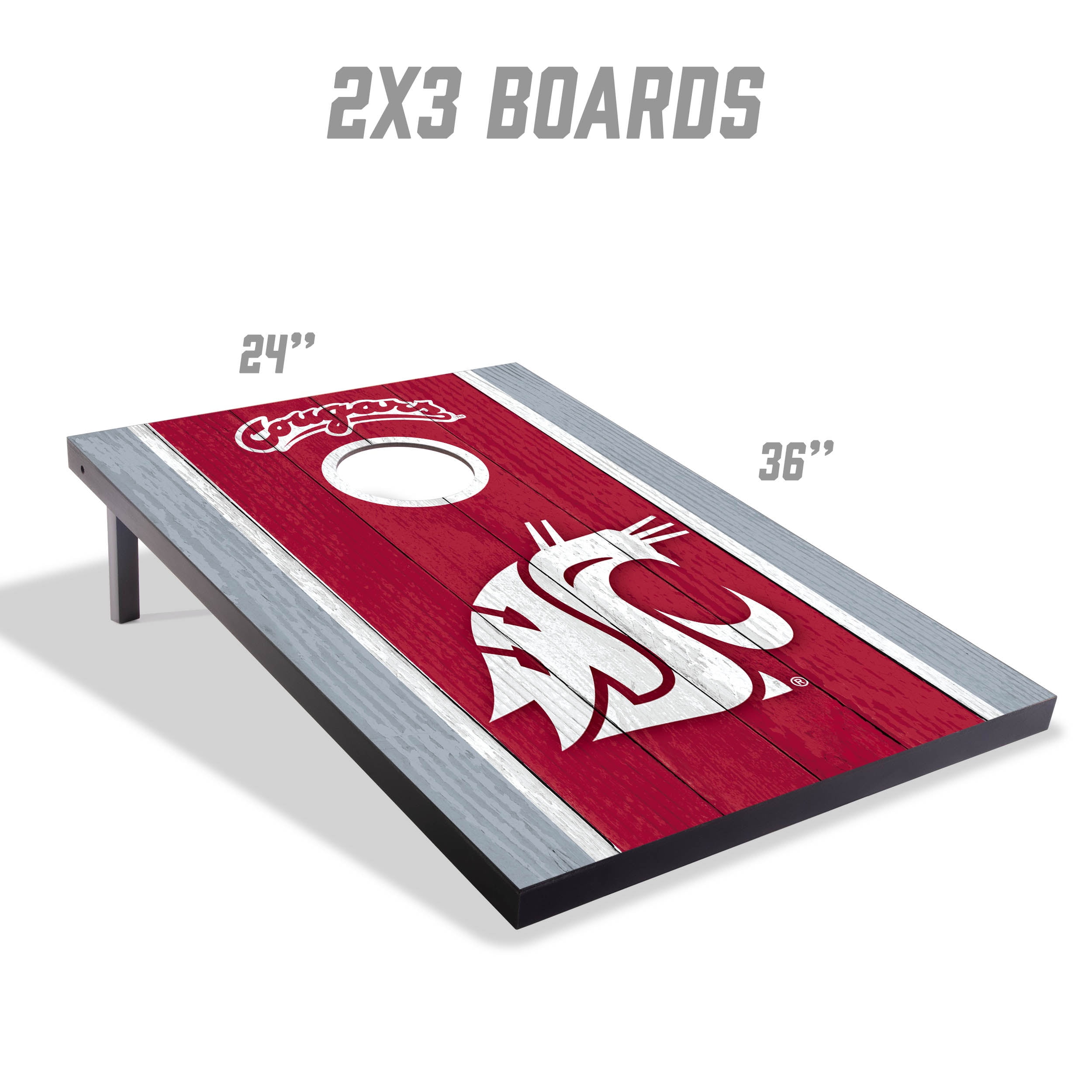 Washington St Cougars 2x3 MDF Cornhole Game Set