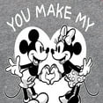 thumbnail image 3 of Disney - Mickey & Friends - Minnie & Mickey - You Make My Heart full - Toddler And Youth Girls Raglan Graphic T-Shirt, 3 of 5