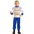 thumbnail image 4 of IBTOM CASTLE Boys Prince Charming Costume Halloween Cosplay Dress up Birthday Party Medieval Royal Prince Outfits for Toddler Child 3-4 Years Blue 4pcs, 4 of 9