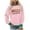 02-Pink, variant on ShomPort Christmas Tops For Women Fall Long Sleeve Crewneck Sweatshirts Casual Striped Pullover Tunics Tops Sweater