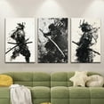 thumbnail image 2 of 3pcs/set, Canvas painting--Unframed, japanese samurai, Posters and prints, living room, library, office, cafe, bar, abstract art, perfect birthday, holiday gift, Valentine's Day, Easter egg, Wall Ar, 2 of 4