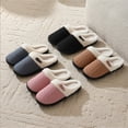 thumbnail image 3 of PPCHVOMEY Cotton Slippers for Women Indoor Bedroom Warm Fluffy Fleece Slippers Winter Soft Cozy Non-Slip Soft Plush Slip-on House Shoes, 3 of 5