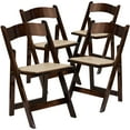thumbnail image 2 of BizChair 4 Pack Fruitwood Wood Folding Chair with Vinyl Padded Seat, 2 of 14