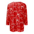 thumbnail image 4 of Womens 3/4 Sleeve Shirts Crew Neck Casual Fashion Bowtie Pattern Shirts Chic Trendy Tees, 4 of 5