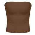 thumbnail image 4 of mgoYE Womens Tube Tops Strapless Crop Tops Basic Backless Sleeveless Going Out Spring Outfits Summer Clothes(Coffee,M), 4 of 7