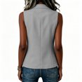 thumbnail image 3 of longantii Cropped Blazer Vest for Women Classy Sleeveless Collared Blazer Vest Relaxed Fit Formal Work Waistcoat Summer Button Front Wear Gray M, 3 of 5