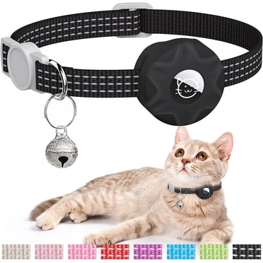 Airtag Cat Collar, Reflective GPS Cat Collar Breakaway with AirTag ... - Gps Enabled Cat Collar For Calming Function
