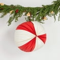 thumbnail image 2 of Creative Co-Op Large Crinkle Paper Folding Ball Ornament, Red and White, 2 of 5